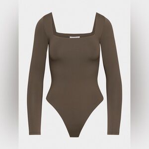 Aritzia Contour Squareneck Bodysuit - Rich Mocha Brown